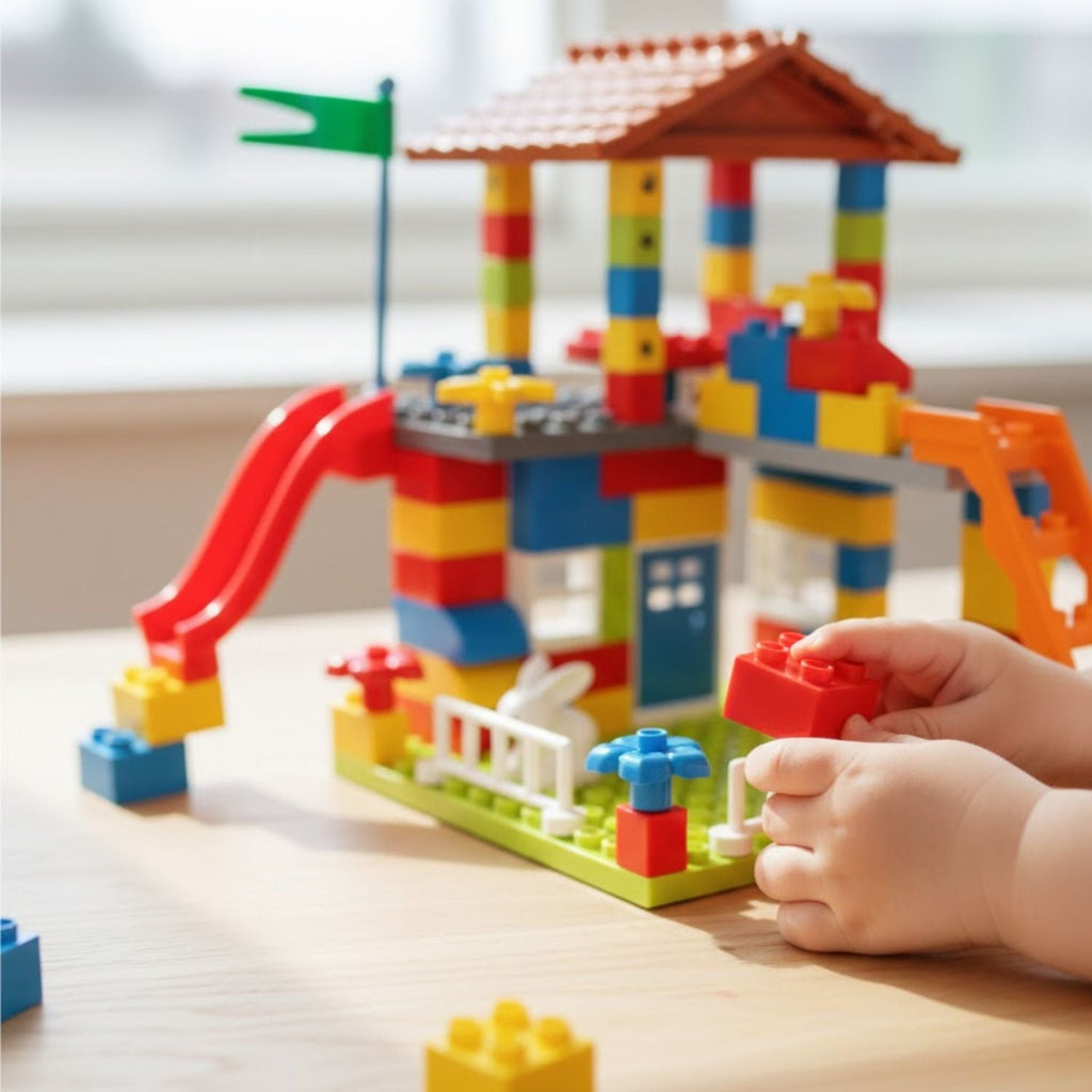 Jeux de Maison Construction MaisonNest – 2-en-1, ABS Sans BPA, Figurines, Dès 3 Ans | TrioNest™