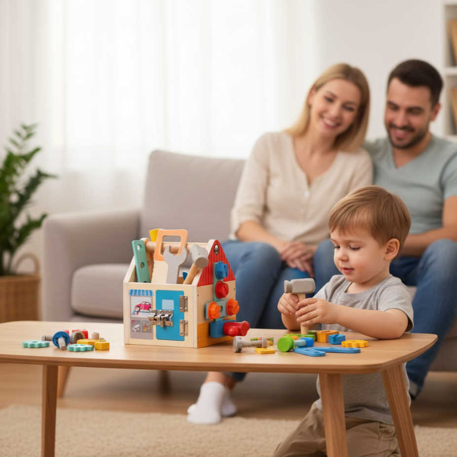 Jeux en Bois Construction Créatif Enfant Atelier Montessori MINIBRICO – TrioNest™