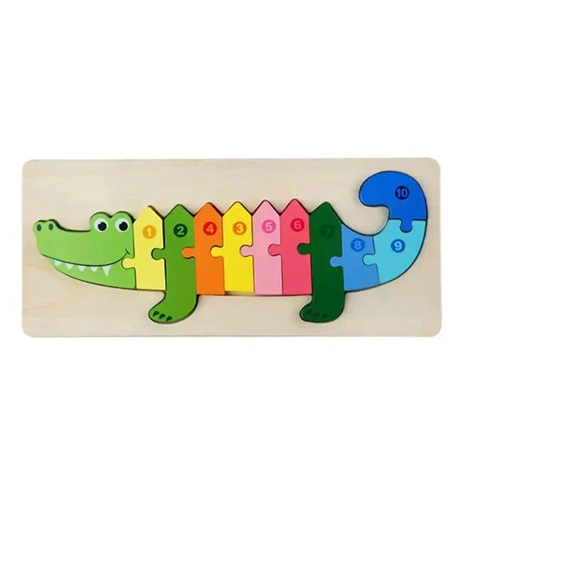 Puzzle en Bois Chiffres Bébé 10 Pièces Éveil Cognitif Montessori NUMIKID – TrioNest™