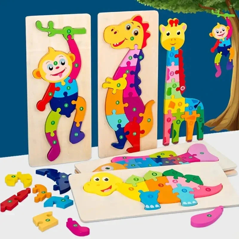 Puzzle en Bois Chiffres Bébé 10 Pièces Éveil Cognitif Montessori NUMIKID – TrioNest™