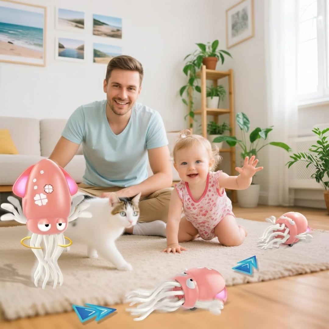 Jouet Calmar Dansant Bébé Lumineux Musical Capteur Obstacles USB-C SQUIDANCE – TrioNest™
