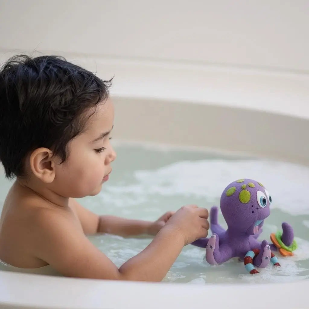Jouet de Bain Pieuvre Interactive OctoPlay – Sans BPA, Anneaux, Piscine | TrioNest™
