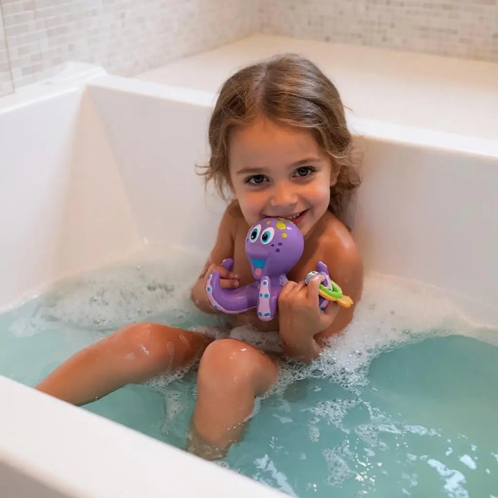 Jouet de Bain Pieuvre Interactive OctoPlay – Sans BPA, Anneaux, Piscine | TrioNest™