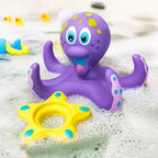Jouet de Bain Pieuvre Interactive OctoPlay – Sans BPA, Anneaux, Piscine | TrioNest™