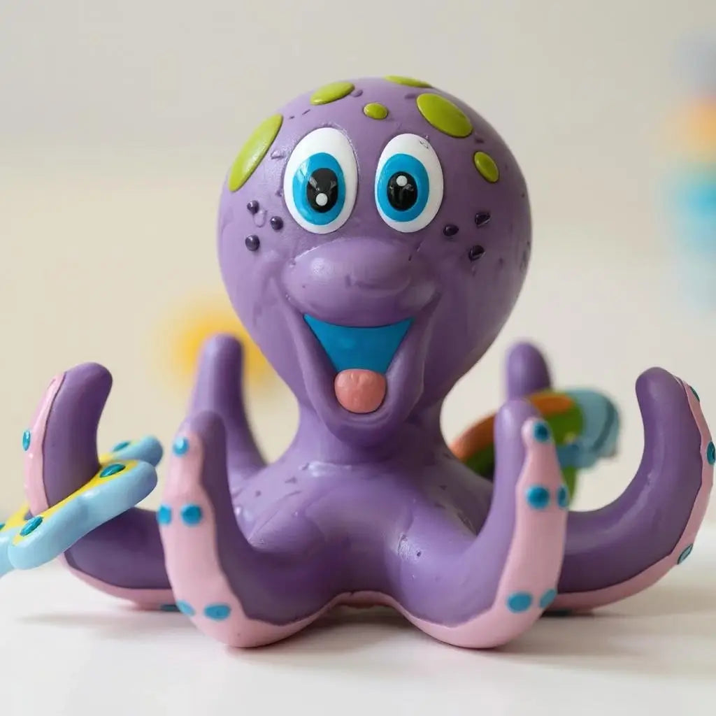 Jouet de Bain Pieuvre Interactive OctoPlay – Sans BPA, Anneaux, Piscine | TrioNest™