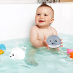 Jouet de Bain Bébé Baleine Multicolore Éveil Sensoriel LED AQUAWHALE – TrioNest™