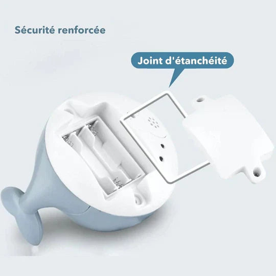 Jouet de Bain Bébé Baleine Multicolore Éveil Sensoriel LED AQUAWHALE – TrioNest™