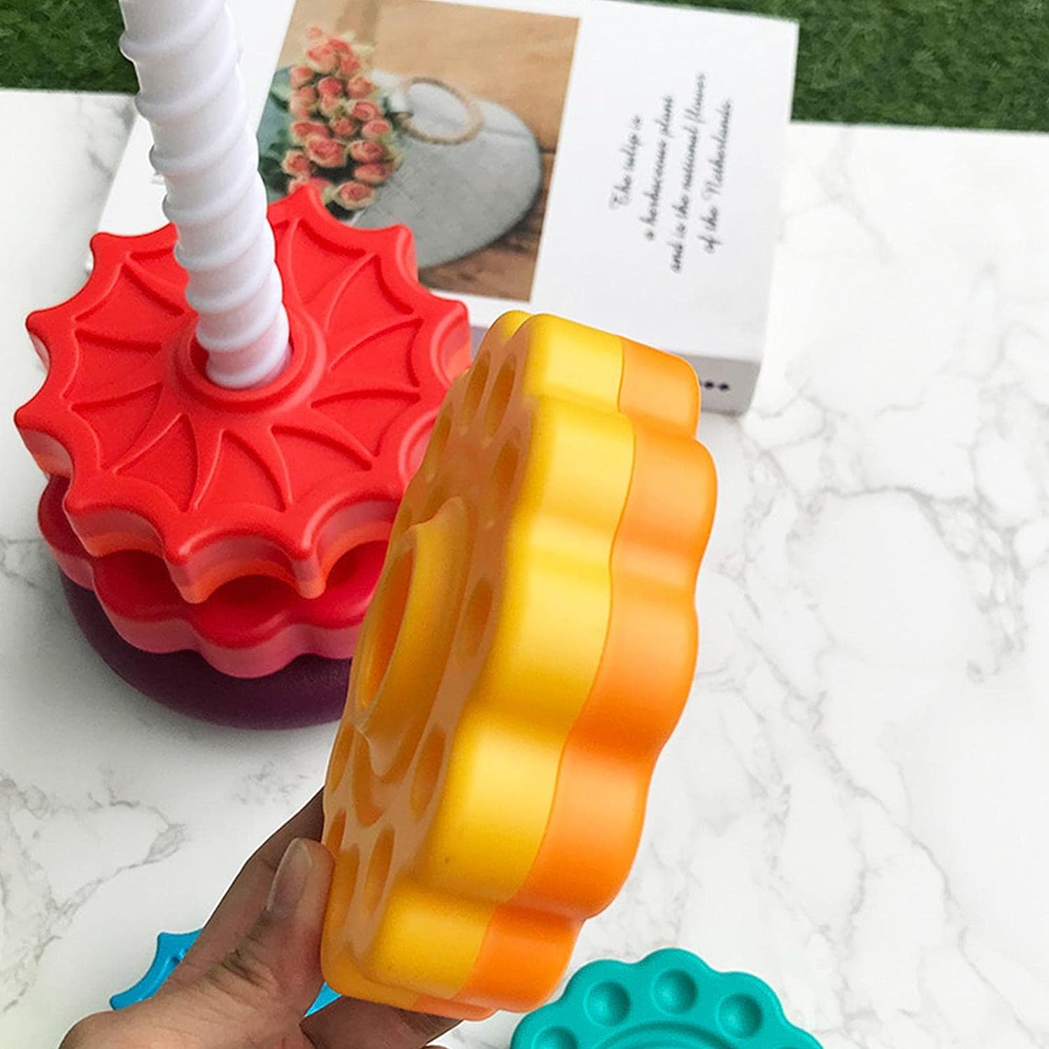 Rainbow Spinning Wheel Stacking Toy