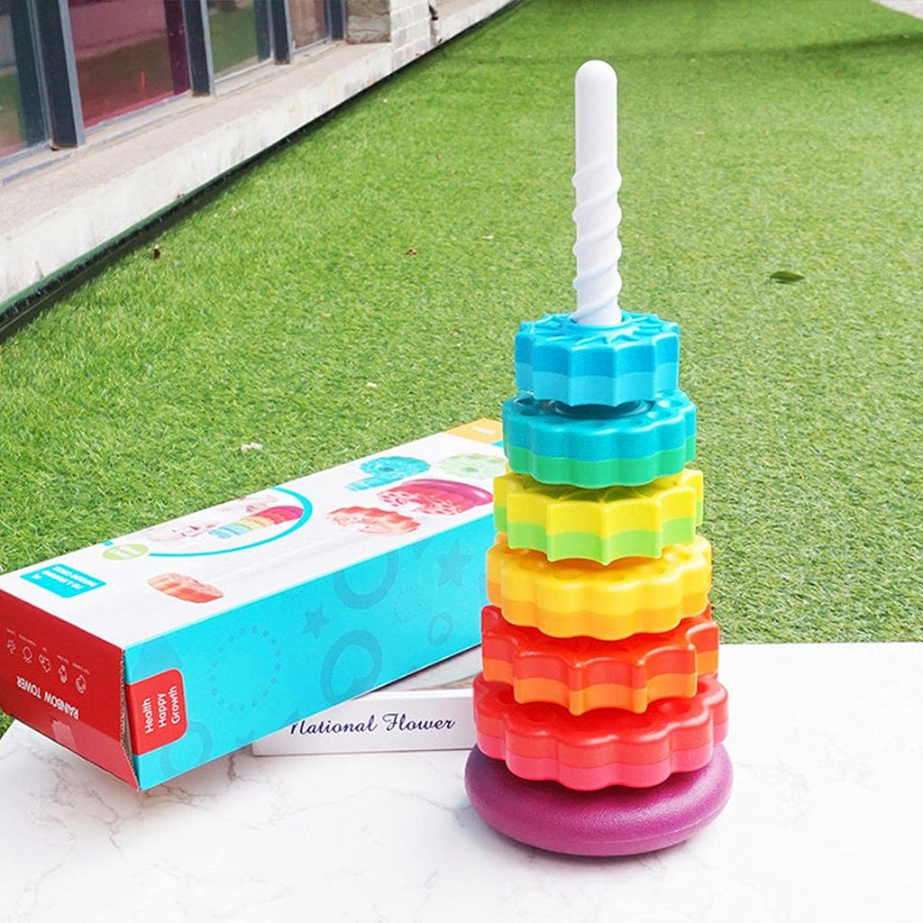Rainbow Spinning Wheel Stacking Toy