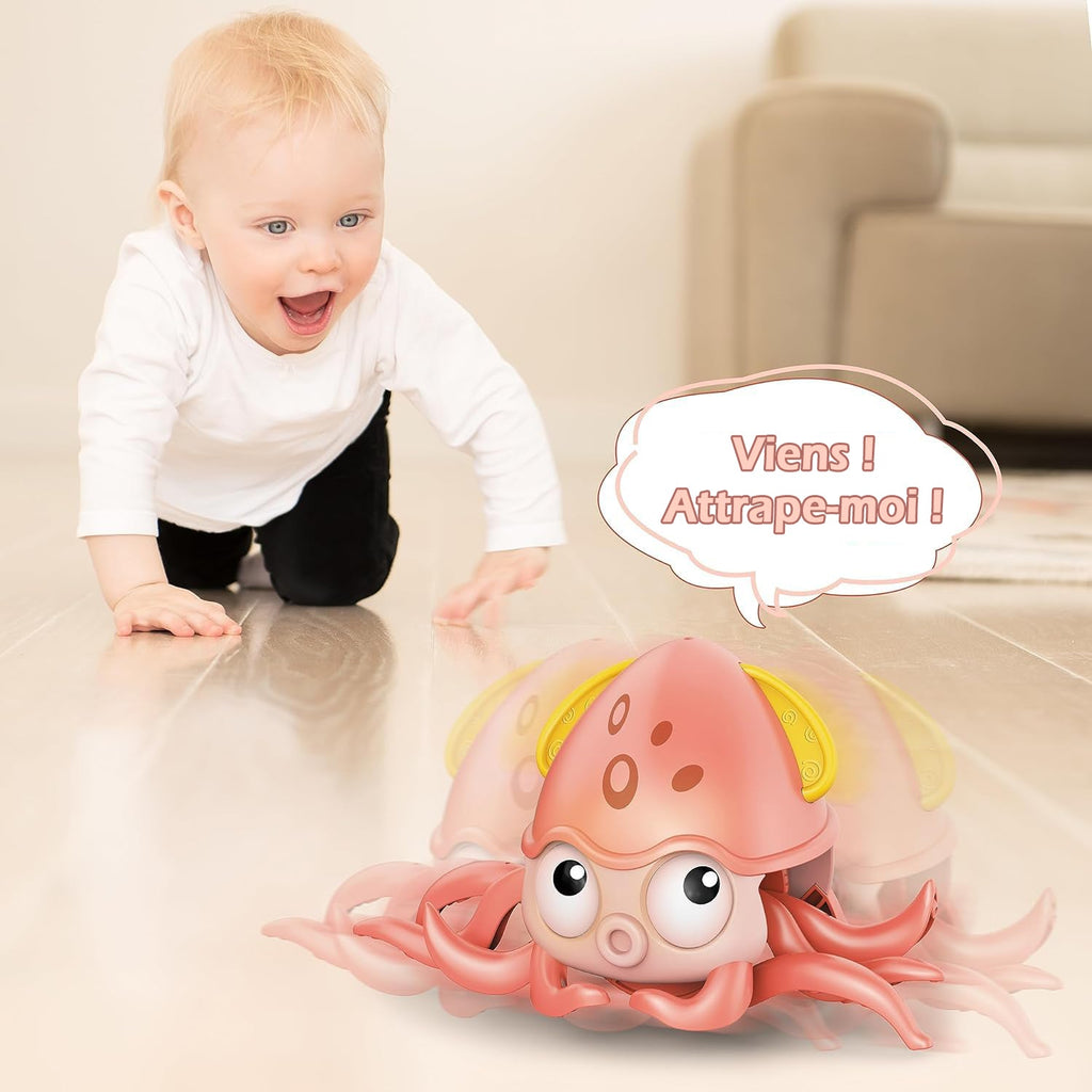 Jouet Pieuvre Rampante Octobot – LED, Sons, Bain & Sol, 8 Tentacules | TrioNest™