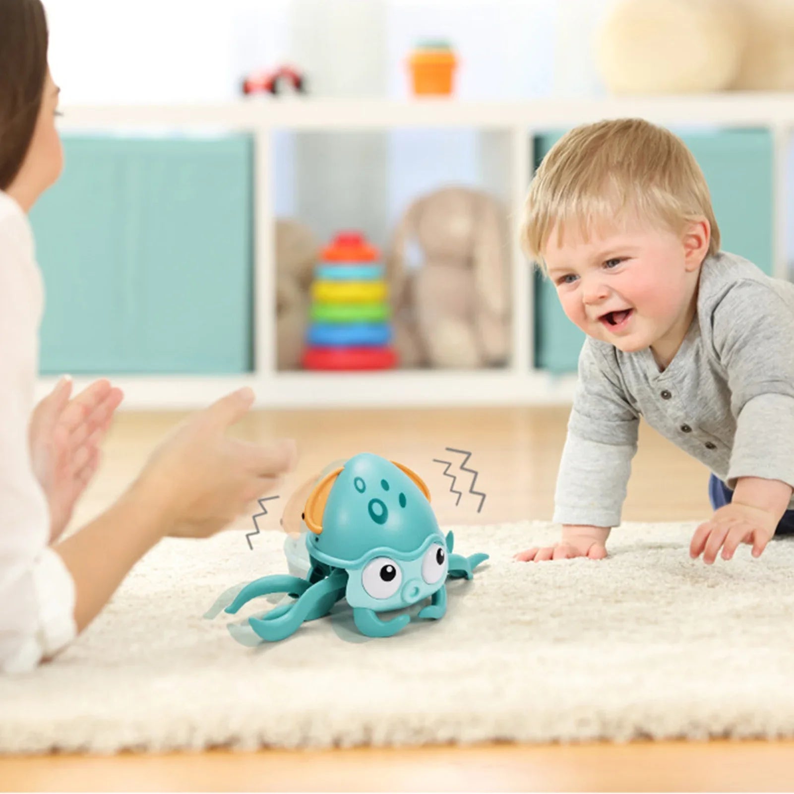 Jouet Pieuvre Rampante Octobot – LED, Sons, Bain & Sol, 8 Tentacules | TrioNest™