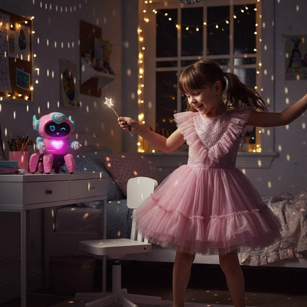 Robot Dansant LED Musical Télécommande 6 Pattes Enfant 3-12 Ans GROOVEBOT – TrioNest™