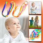 Jouet Anneau À Rubans Multicolore Montessori – Hêtre Non Traité, Éveil Sensoriel, Dentition, +6 Mois | RainbowRing by TrioNest™