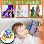 Jouet Anneau À Rubans Multicolore Montessori – Hêtre Non Traité, Éveil Sensoriel, Dentition, +6 Mois | RainbowRing by TrioNest™