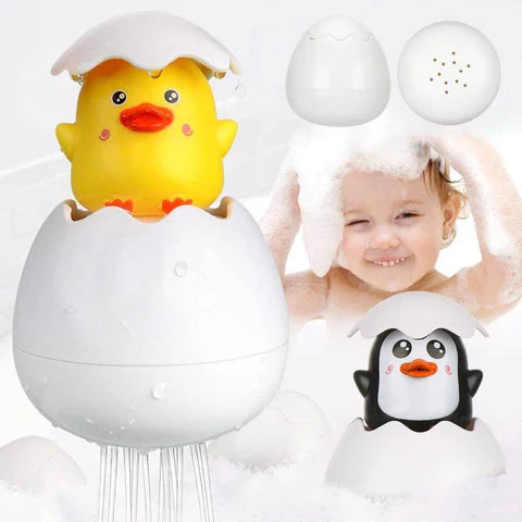 Jouet Œuf de Bain Bébé – Sans BPA, Mode Pluie & Jet, Motifs | TrioNest™