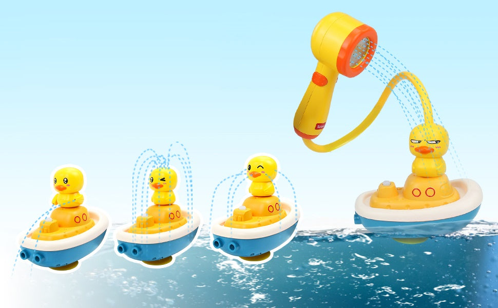 Jouet Canard de Bain pour Enfants TrioNest™ AQUADUCK™ | Jets d’Eau, Ventouses, ABS Sécurisé | Dès 12 Mois