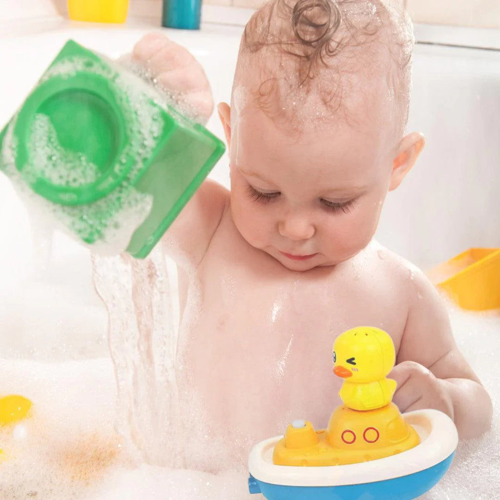 Jouet Canard de Bain pour Enfants TrioNest™ AQUADUCK™ | Jets d’Eau, Ventouses, ABS Sécurisé | Dès 12 Mois