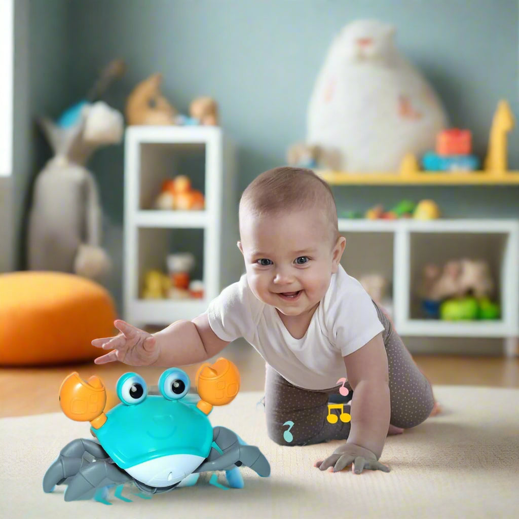 Le Crabe Rampant Crabot – Capteurs Obstacles, LED, Musical, ABS, Rechargeable USB | TrioNest™