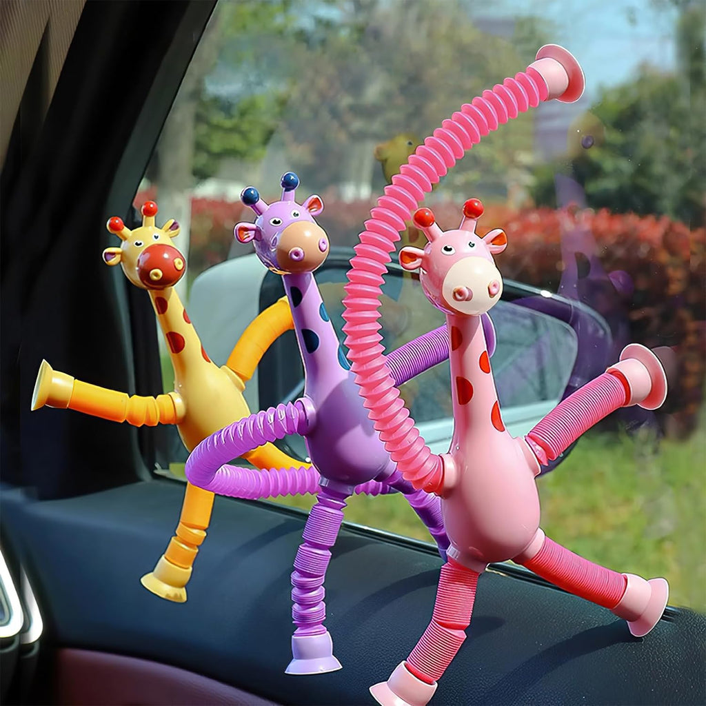 Girafe Télescopique à Ventouse – Jambes Flexibles, 4 Couleurs, Anti-Stress | TrioNest™