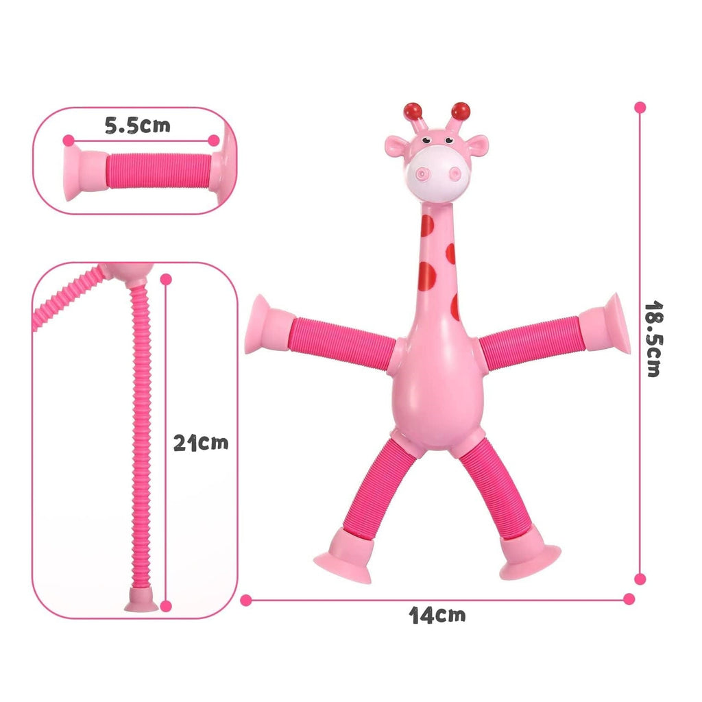 Girafe Télescopique à Ventouse – Jambes Flexibles, 4 Couleurs, Anti-Stress | TrioNest™