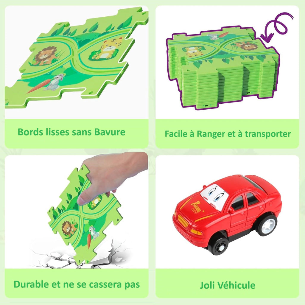 Pack Créativité MAGNETICBUILD + Piste Puzzle + Sapin Montessori – TrioNest™