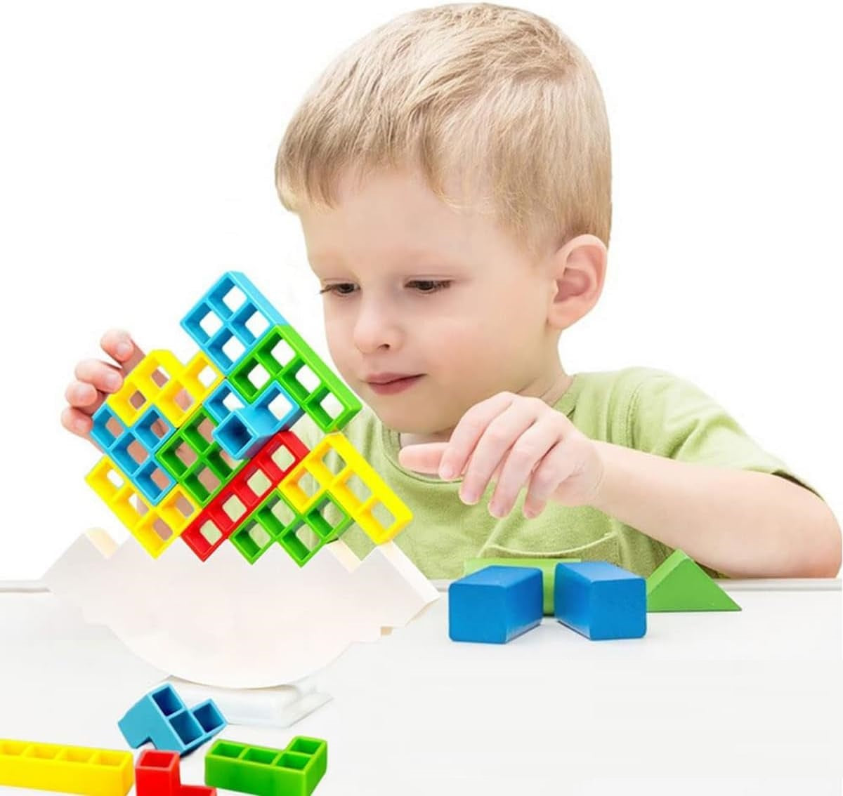Jouet Puzzle Tour Tetris Enfants – 100% ABS, Équilibre, Motricité Fine, Logique & Travail d'Équipe | TetrisTower by TrioNest™