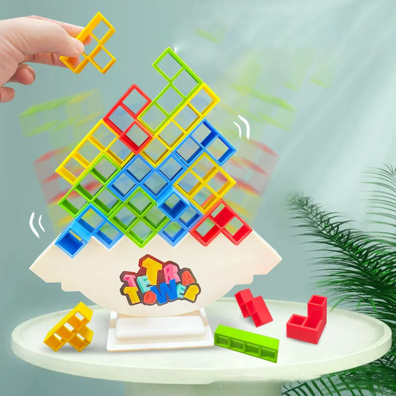 Jouet Puzzle Tour Tetris Enfants – 100% ABS, Équilibre, Motricité Fine, Logique & Travail d'Équipe | TetrisTower by TrioNest™