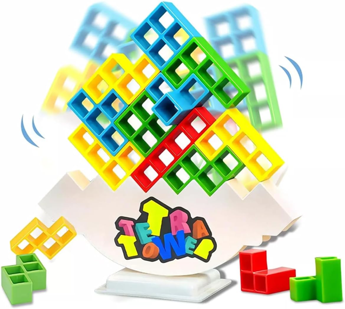 Jouet Puzzle Tour Tetris Enfants – 100% ABS, Équilibre, Motricité Fine, Logique & Travail d'Équipe | TetrisTower by TrioNest™