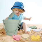 Jouets de Seau de Plage pour Enfants – Silicone, 6 Moules 3D Océan, Pliable | TrioNest™