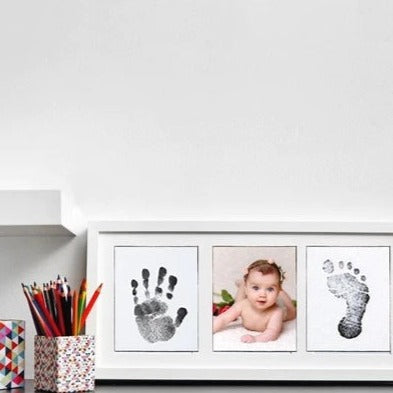 Kit Empreinte Main-Pied Bébé – Sans Contact Encre, 1 Tampon + 2 Cartes, 0-12 Mois | TrioNest™