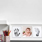 Kit Empreinte Main-Pied Bébé – Sans Contact Encre, 1 Tampon + 2 Cartes, 0-12 Mois | TrioNest™
