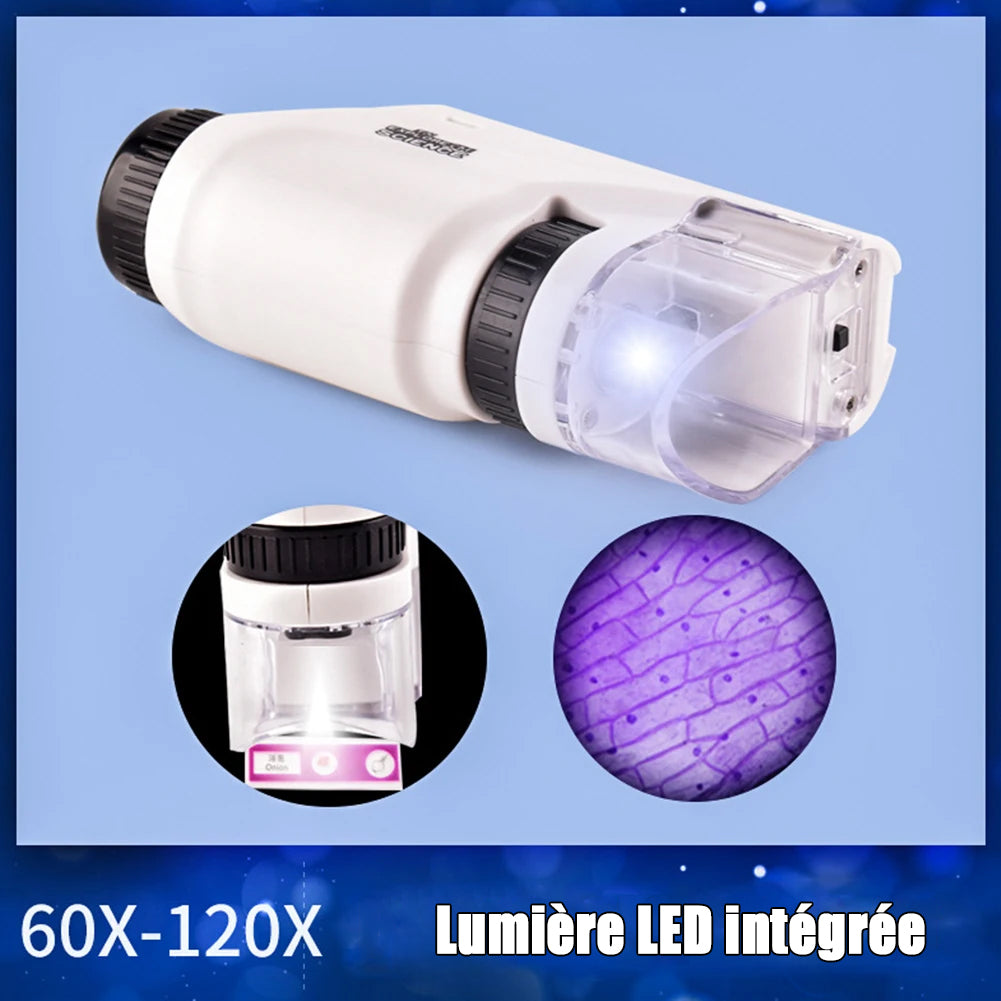 Microscope Portable Enfant 60-120x LED Plein Air Poche KIDSCOPE – TrioNest™