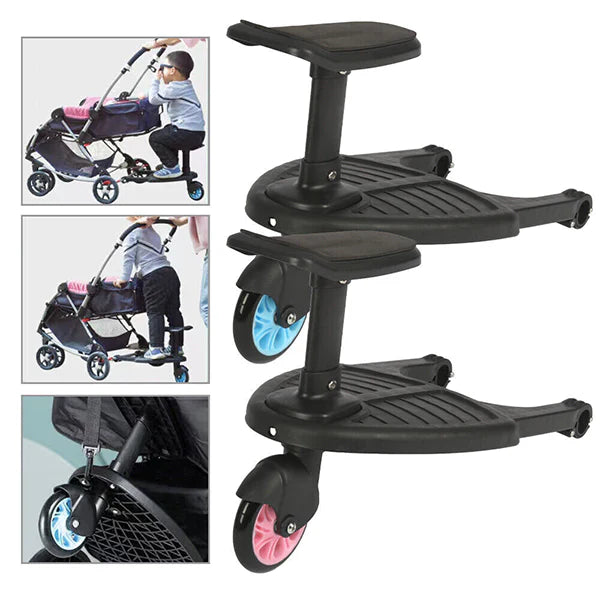 Marche Pied Poussette Enfant 25kg Siège Intégré PP Solide 2-7 Ans 3 Coloris – TrioNest™