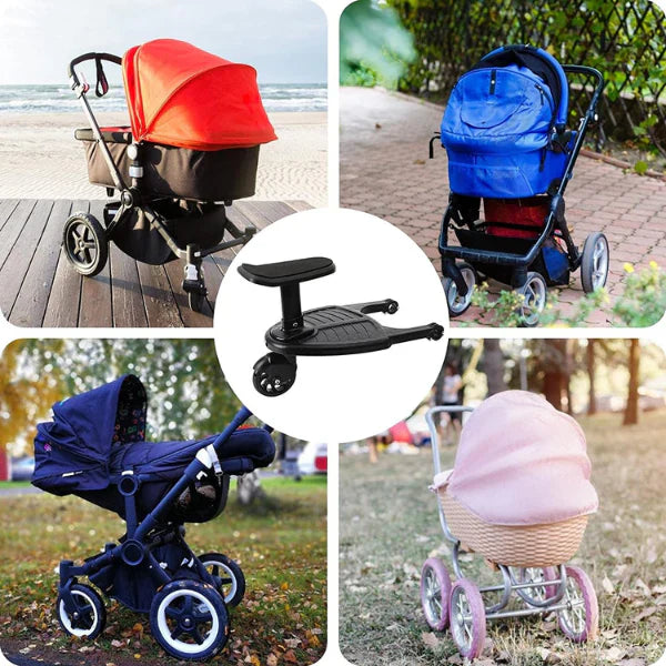 Marche Pied Poussette Enfant 25kg Siège Intégré PP Solide 2-7 Ans 3 Coloris – TrioNest™