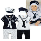 Marinère Bébé 100% Coton Motif Ancre Chapeau Assorti Boutons-Pression – TrioNest™