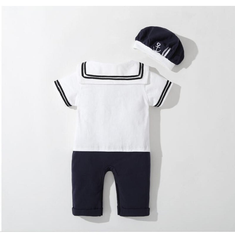 Marinère Bébé 100% Coton Motif Ancre Chapeau Assorti Boutons-Pression – TrioNest™