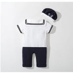 Marinère Bébé 100% Coton Motif Ancre Chapeau Assorti Boutons-Pression – TrioNest™