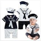 Marinère Bébé 100% Coton Motif Ancre Chapeau Assorti Boutons-Pression – TrioNest™
