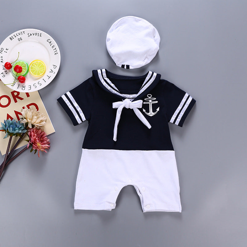 Marinère Bébé 100% Coton Motif Ancre Chapeau Assorti Boutons-Pression – TrioNest™