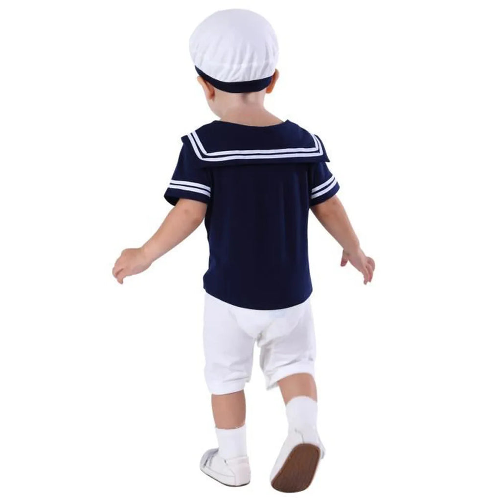 Marinère Bébé 100% Coton Motif Ancre Chapeau Assorti Boutons-Pression – TrioNest™