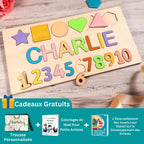 Puzzle en Bois Prénom Personnalisé – Éveil Sensoriel, Bois Éco-Responsable, +9 Mois, Cadeau Unique | NamePuzzle by TrioNest™