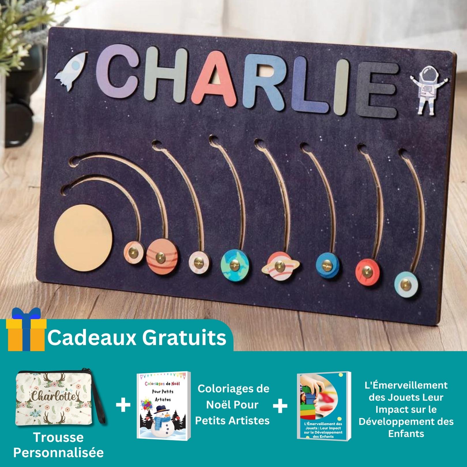 Puzzle en Bois Prénom Personnalisé – Éveil Sensoriel, Bois Éco-Responsable, +9 Mois, Cadeau Unique | NamePuzzle by TrioNest™