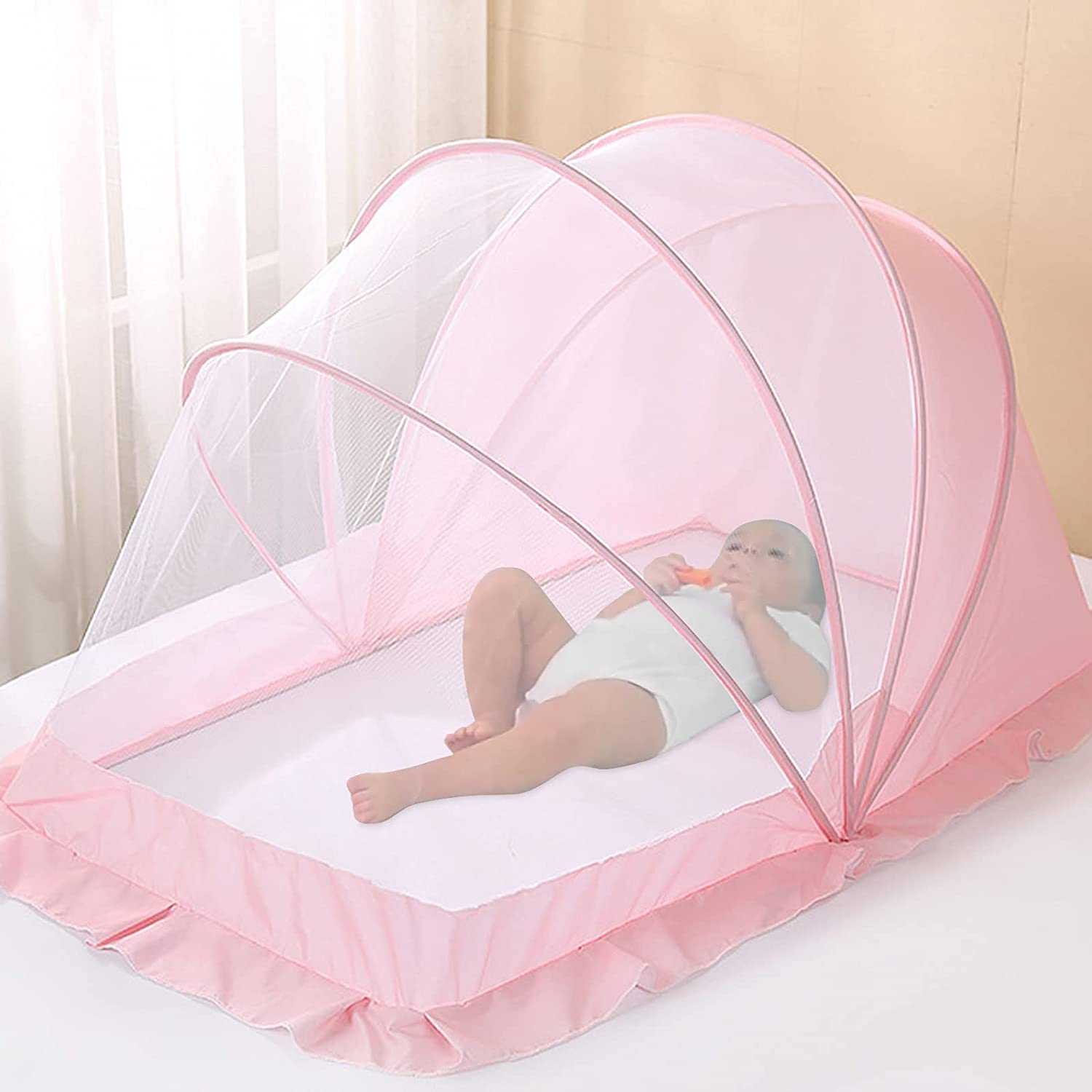Moustiquaire Lit Bébé Maille Serrée Face Opaque Pliable 2 sec 6 Modèles – TrioNest™