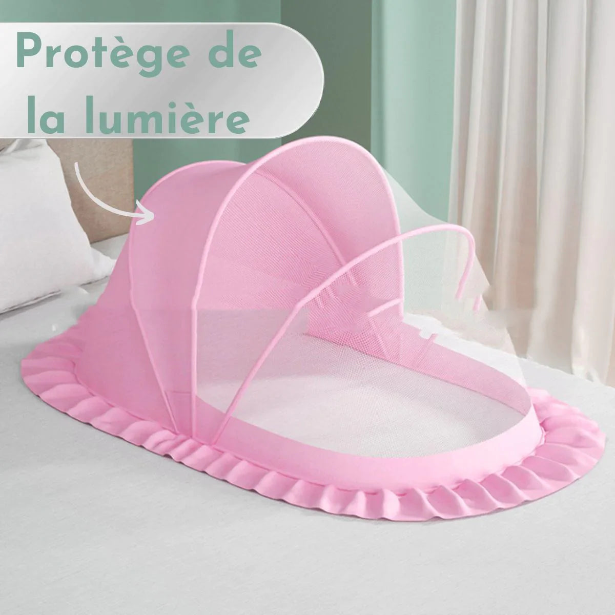 Moustiquaire Lit Bébé Maille Serrée Face Opaque Pliable 2 sec 6 Modèles – TrioNest™