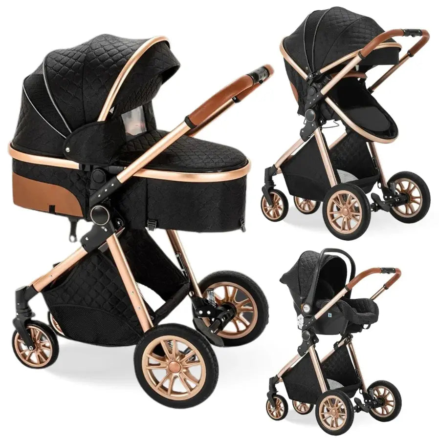Poussette 3-en-1 Pack Naissance Complet – Nacelle, Siège Auto Groupe 0+, Siège Réversible, Design Urbain, 0-3 Ans | TrioNest™ URBANIA Aliexpress