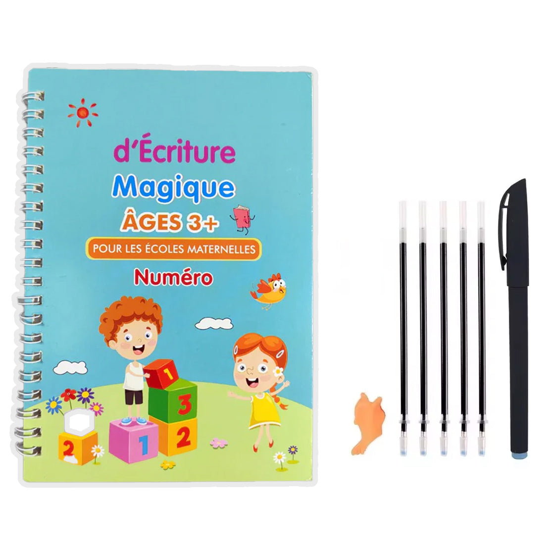 Cahier d'Écriture Magique Réutilisable MagicWrite – 4 Cahiers, Stylo Encre Magique | TrioNest™ mon adorable bebe