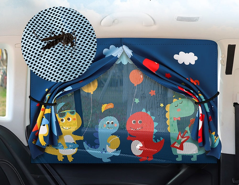 Pare-Soleil Voiture pour Bébé | TrioNest™ – Anti-UV, Moustiquaire Intégrée, 68x50 cm, 150 g, 6 Styles