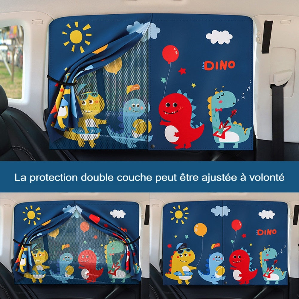 Pare-Soleil Voiture pour Bébé | TrioNest™ – Anti-UV, Moustiquaire Intégrée, 68x50 cm, 150 g, 6 Styles