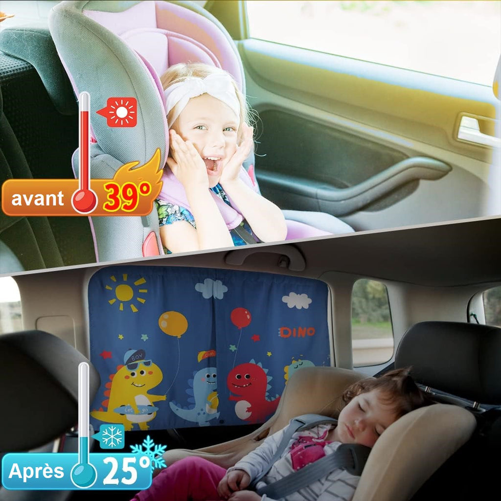 Pare-Soleil Voiture pour Bébé | TrioNest™ – Anti-UV, Moustiquaire Intégrée, 68x50 cm, 150 g, 6 Styles