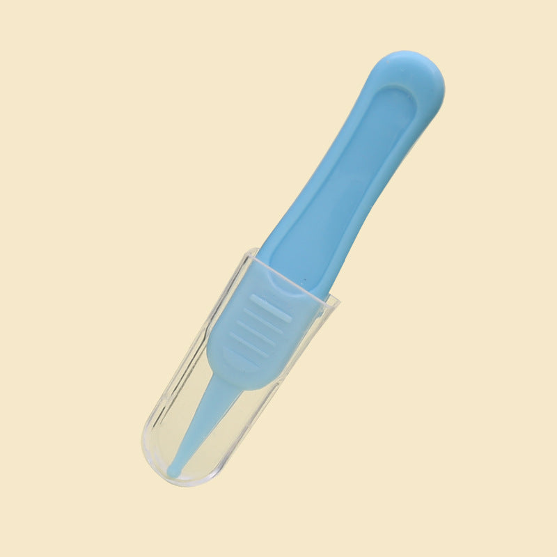 Pince de Nettoyage pour Bébé – Nez, Oreilles, Yeux & Nombril, Embout Rond, Plastique ABS, Couvercle Hygiénique | NasoCare by TrioNest™